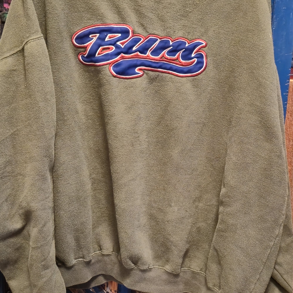 Olive Vintage 90s BUM Equipment Sweatshirt Mens XXL